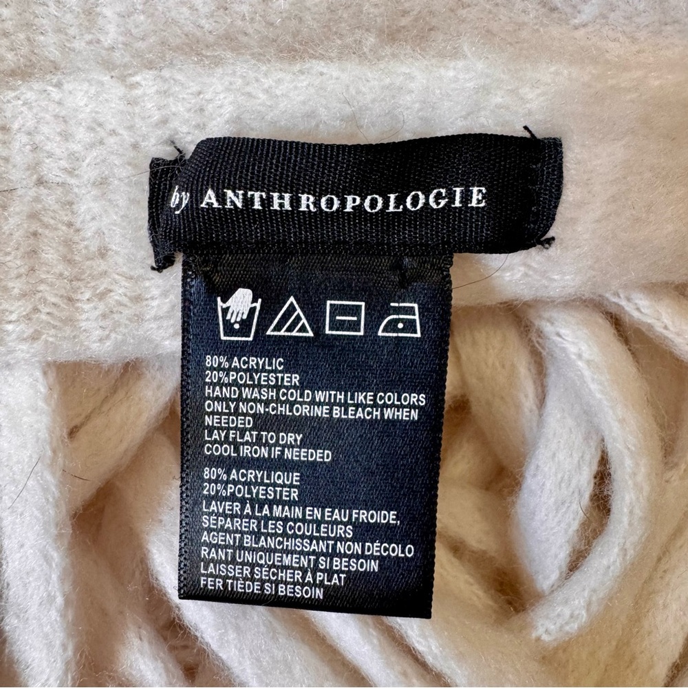 Anthropologie Large Blake Blanket Scarf Cream - Picture 4 of 4